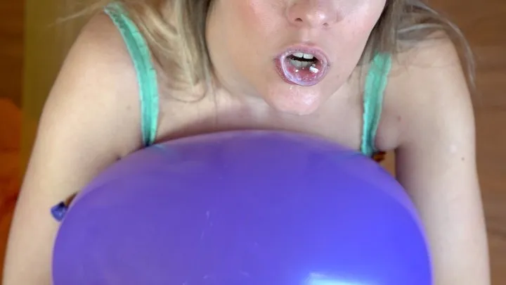 and a different Angle Blue Angel make Big Dick cum over a balloon in Looning Handjob