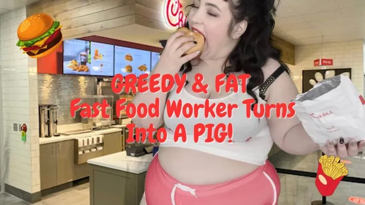 GREEDY & FAT Fast Food Worker Turns Into A PIG!