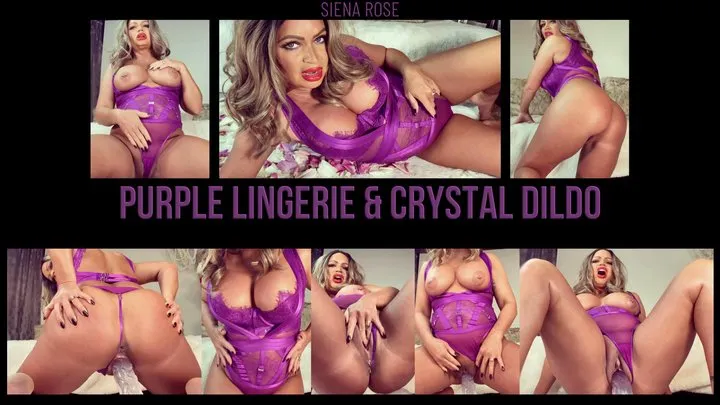 Purple Lingerie and Crystal Dildo