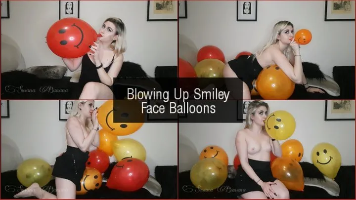 Blowing Up Smiley Face Balloons
