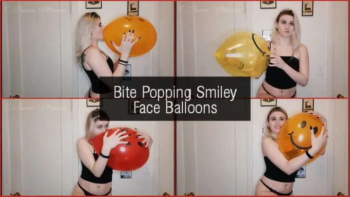 Bite Popping Smiley Face Balloons