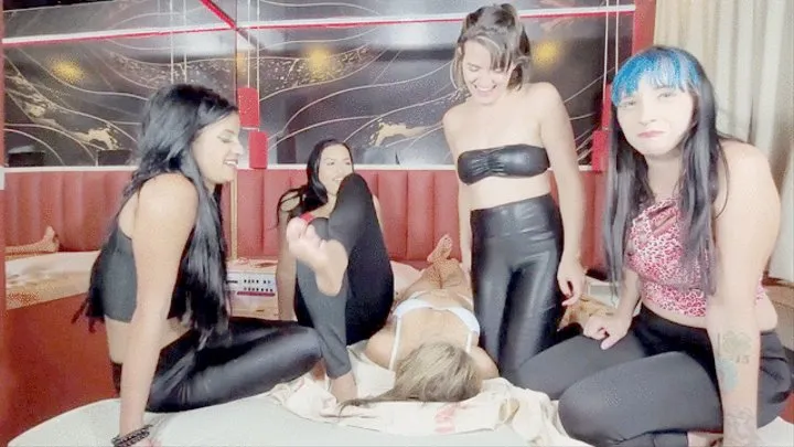 THE BIG GANG OF FARTING PUNISHING THE ASIATIC SLAVE - BY NATASHA WILD, LADY SNOW, CAROL CASTRO AND PENELOPE PINK - CLIP 3