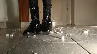 Crushing sugarcubes with my new leather boots - Beth kinky