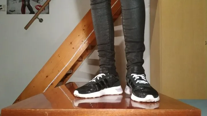 Walking in my black and white sneaker cam 2 - Beth Kinky