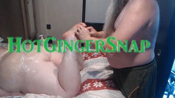 Step-Daddy Wraps BBW Ginger in Plastic, Tickles, and Fucks Her Feet