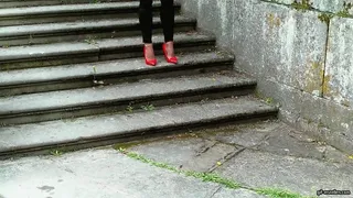 red High Heels and Tights