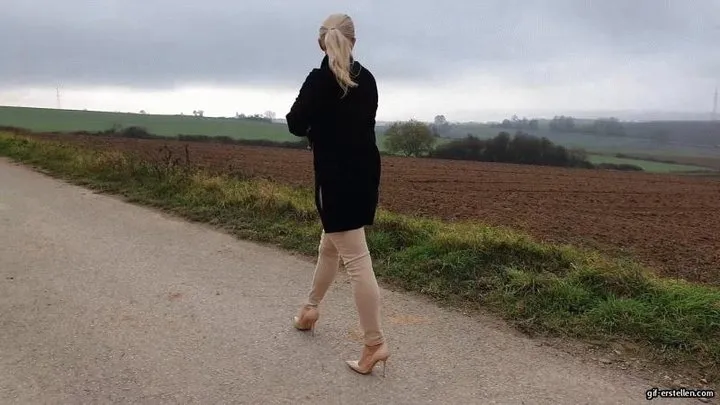 wet and muddy walk with Jimmy Choo High Heels