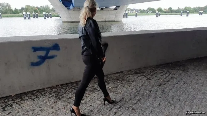 my Louboutin high heels shoe falls into the river