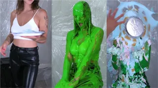 Phoebe Pied and Slimed: Vertical Full Body Angle