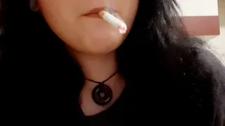 sexy smoke with red fingernails