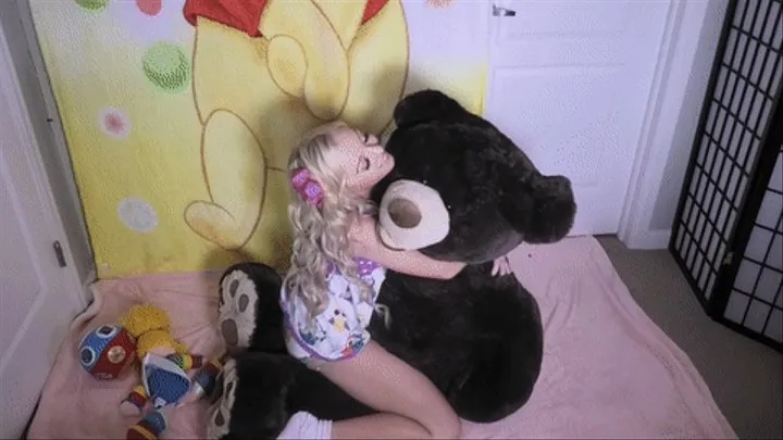 Haley Wets her Diapers and Humps her Big Teddy Bear Until she Cums