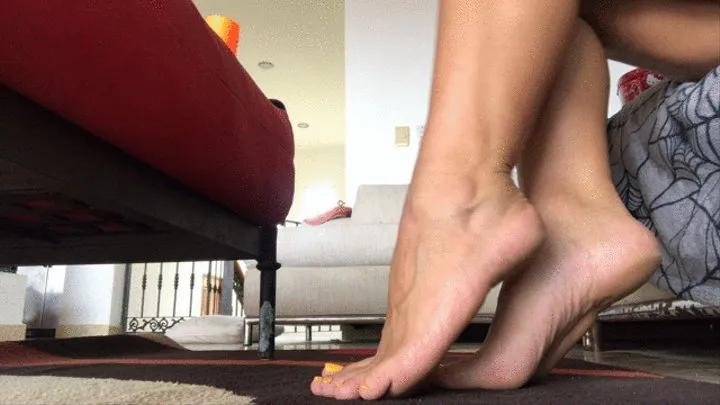 Up close and personal foot worship session