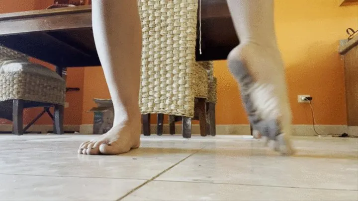 Close up dirtiest housewife feet