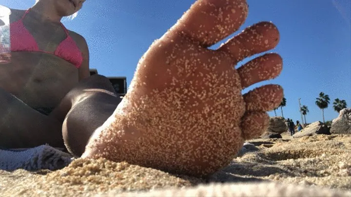 Valentine's Day beach sandy feet