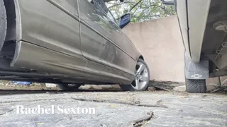 Airing up my BMW with my dirty feet!