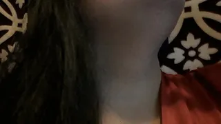 Curvy Ebony Goddess Smoking with black lipstick