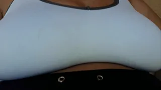 White Bra workout sweat fetish