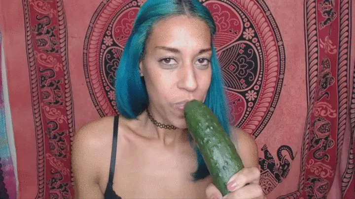 Cucumber suck and banana eating