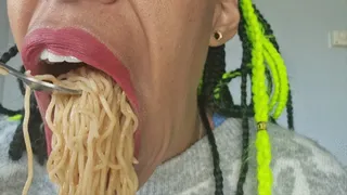 Eating Noodles mouth fetish