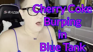 Cherry Soda Burping in Blue Tank Top