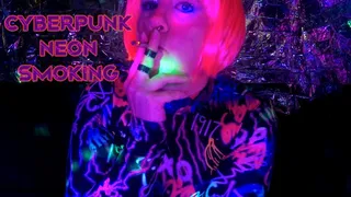 CyberPunk NEON Aesthetic Mouth Focused Smoking