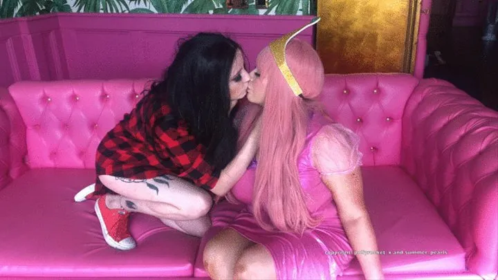 Adventure Time Lesbians Bubblegum and Marceline with Blue Rivers