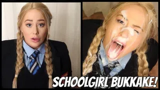 Schoolgirl BUKKAKE by the SCHOOL BULLIES