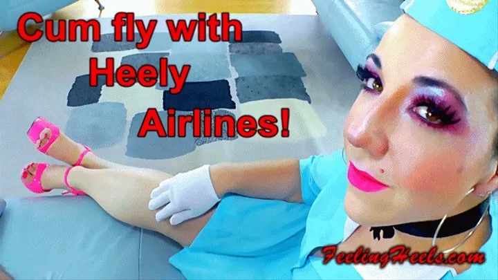 Cum fly with Heely Airlines! - starring Nancy Heely - Episode 1 - Part 2 - High Heels Stewardess Uniform Toe Wiggling Spreading Handjob Blowjob