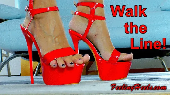 Walk the Line! - starring Josy Heely - Episode 1 - Walking in High Heels Toe Wiggling Spreading Lingerie