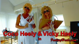 The Angels share - Episode 2 - starring: Coco Heely & Vicky Heely - Part 1 - HD - REMASTERED - High Heels Halo Magic Wand Toe Wiggling Spreading Handjob Double Blowjob