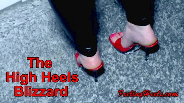 The High Heels Blizzard - Episode 1 - starring: Vicky Heely - Part 2 - HD - High Heels Stiletto Mules Walking Slippery on Ice and Snow in Town at Night