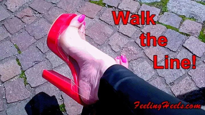 Walk the Line! - starring Vicky Heely - Episode 3 - Walking in High Heels in Public in Town Toe Wiggling Spreading in a Café