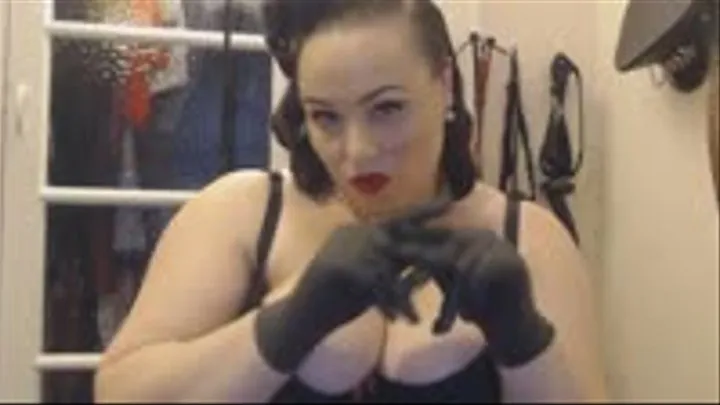 TEASING LATEX GLOVE JERK OFF