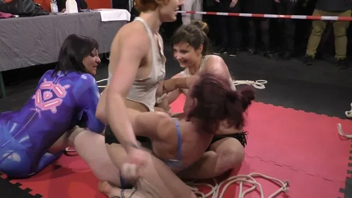 3 on 1 Bondage Wrestling from BoundCon XVI - VeVe Lane vs Katarina, Afsana & Muriel - Part 1