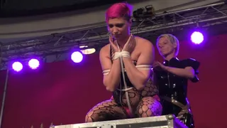 1 on 1 Bondage Escape Challenge from VENUS Fair in Berlin - Lena King vs Nova Pink - challenging a Super Star - Part 1