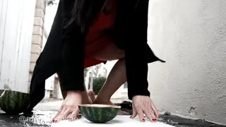 Step-Mommy's first outdoor water melon crush