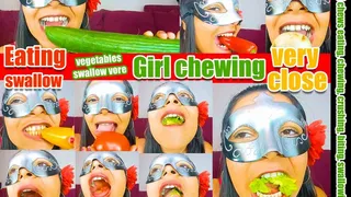 Girl Chew vegetables eat swallow cucumbers, tomatoes, peppers, carrots and lettuce Chew vore vegetables eat swallow cucumbers, tomatoes, peppers, carrots and lettuce swallow swallowbiting, swallowing, vore, saliva, cracking and biting sounds swallow vore