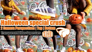 VR 3D Halloween Special Virtual Reality | 2 Camera Perspectives | Top | Bottom - Pumpkin Crush Sexygirl crushes a very hard trample nylons Adidas Superstars Crush Video