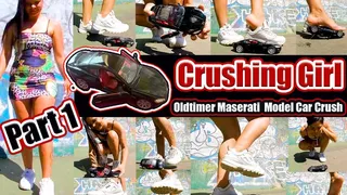 Part 1 Maserati Total Crush with Fila Sneaker barefoot in my sweaty Fila Sneaker, destroyed, kicked, trampled, crushed, smashed, crushed, Crushing Trample Crush Video cars