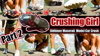 Part 2 Maserati Total Crush with Fila Sneaker barefoot in my sweaty Fila Sneaker, kicked, trampled, crushed, smashed, crushed, Crushing Trample Crush Video cars destroyed