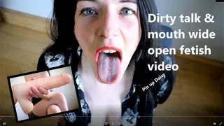 Dirty talk cum in my open mouth