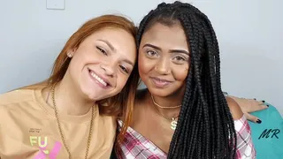 BEAUTIFUL BLACK WOMEN INTERRACIAL KISS VS LONG TONGUE - VOL # 45 - TOP GIRL PATRICIA AND PRISCILA - NEW MR APRIL 2020 - CLIP 1