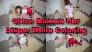 Chloe Messes Her Diaper While Coloring