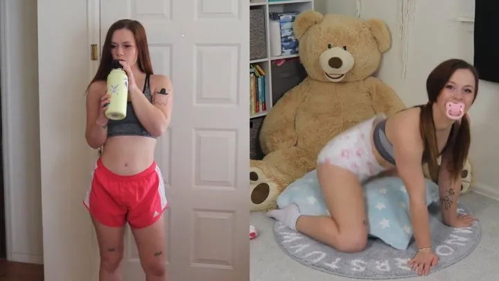 Fitness Girl Magically Turned Into A Baby