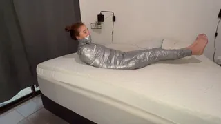 Bondage Mummification Insurance Scam - Babe gets fully mummified with duct tape and heavily tapegagged and is left to struggle! - MKV