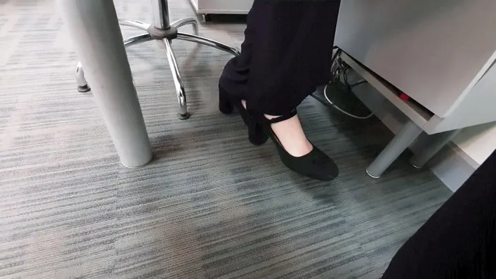 Opticians Girl Candid Heels