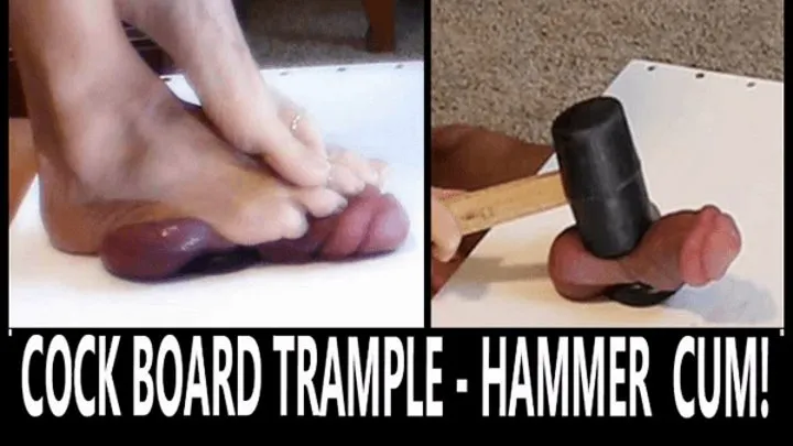 Cock Board Rubber Mallet Beating, Trample and Ruined Orgasm