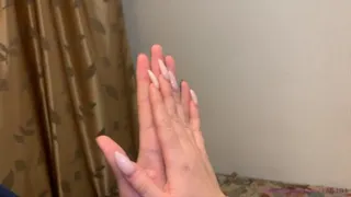 Zara huge hands comparing and measuring with small girlfriend