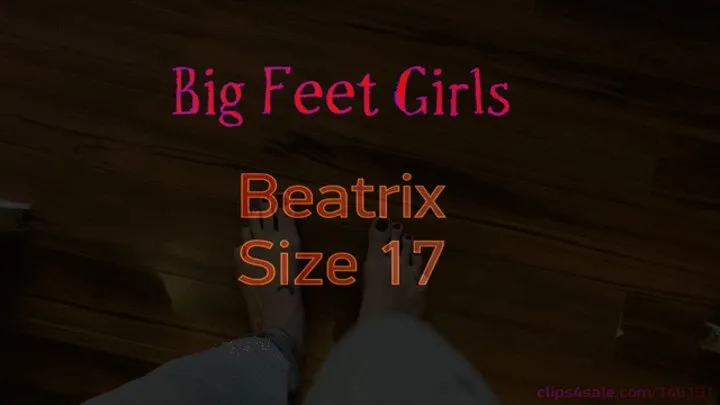 Giantess Beatrix crushing her shrunken boyfriend with her size 17 feet