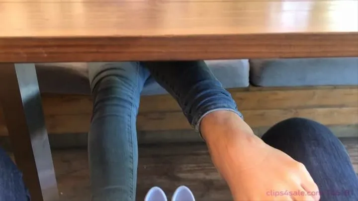 Zara big feet under the table